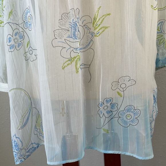 Luciano Dante Sheer Long Sleeve Tunic Size S EUC - Picture 4 of 8